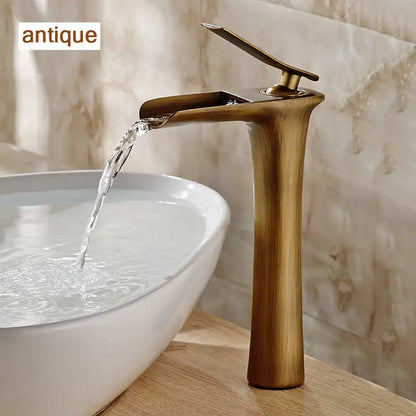 Modern White Waterfall Bathroom Faucet