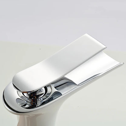 Modern White Waterfall Bathroom Faucet