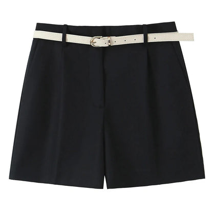 Women's White High Waist Shorts