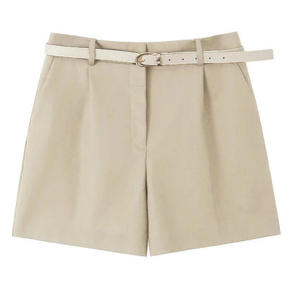 Women's White High Waist Shorts