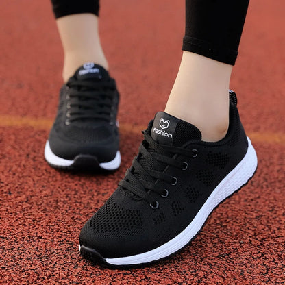 Breathable Mesh Wedge Sneakers for Women